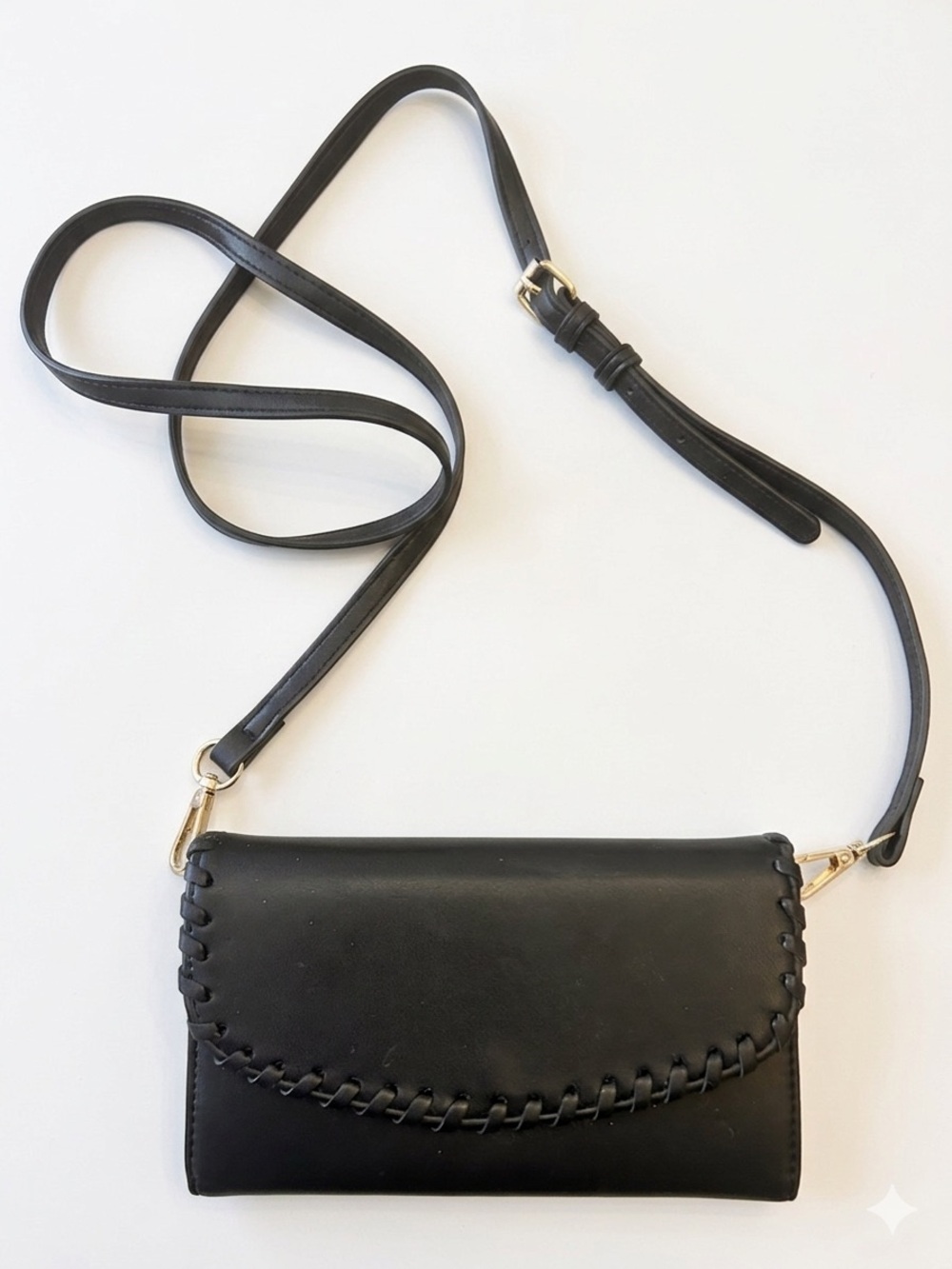 Jen & Co. Kyle Whipstitch Crossbody Wallet - Black